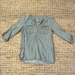LOFT Women's Blue Denim Top